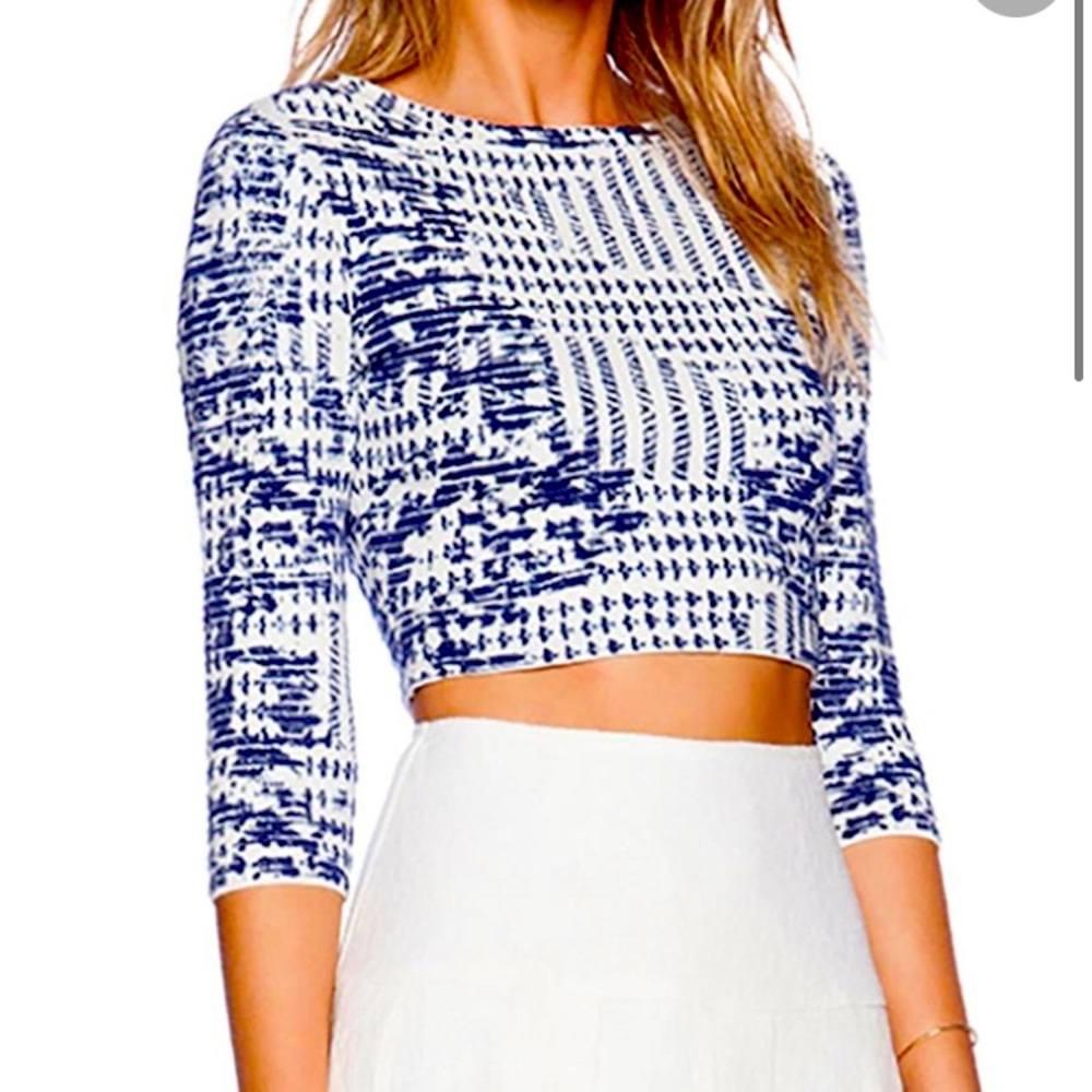 BCBGMaxAzria Miranduh Printed Crop Top S